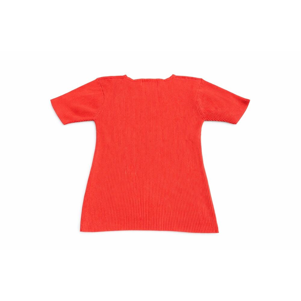 Dressbarn Women’s Ribbed Knit Short Sleeve Sweater Top – Size Medium